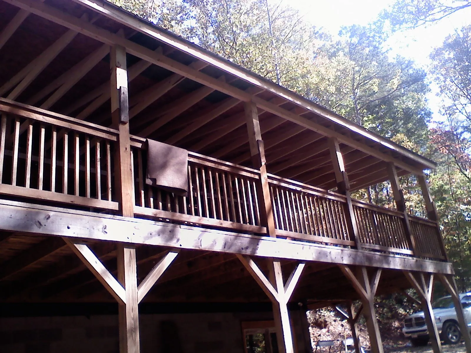 Timber framing under a new elevated porch and deck — Roof Leak Repair in Morton by Roofing Brothers